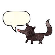 cartoon little wolf with speech bubble N5