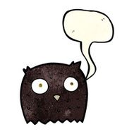 Cartoon owl with speech bubble N26