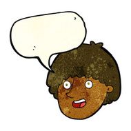 cartoon happy male face with speech bubble N7