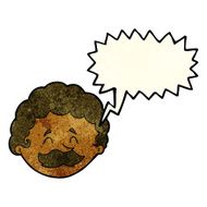 cartoon man with mustache speech bubble N32