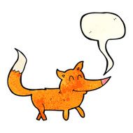 cartoon little fox with speech bubble N13