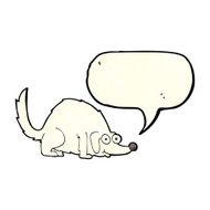 cartoon happy dog with speech bubble N30