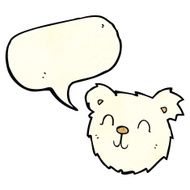 cartoon happy polar bear face with speech bubble N2