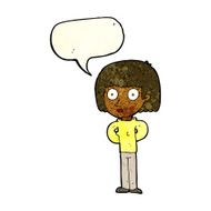 cartoon staring woman with speech bubble N20