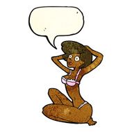 cartoon underwear model with speech bubble N3