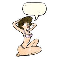 cartoon underwear model with speech bubble N4