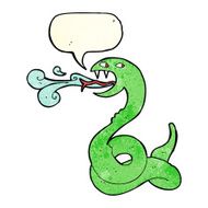cartoon hissing snake with speech bubble N12
