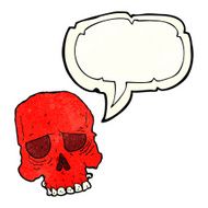 cartoon spooky skull with speech bubble N57
