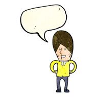 cartoon happy man with speech bubble N178
