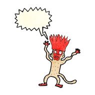 cartoon frightened monkey with speech bubble N4