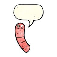 cartoon worm with speech bubble N3