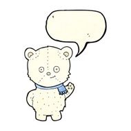 cute cartoon polar bear with speech bubble N34