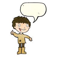cartoon excited boy with speech bubble N57