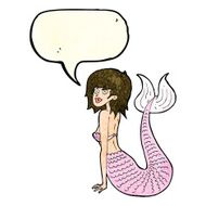 cartoon mermaid with speech bubble N25
