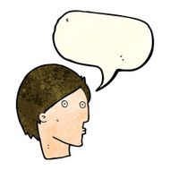 cartoon surprised face with speech bubble N4