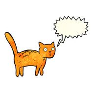 cartoon frightened cat with speech bubble N11