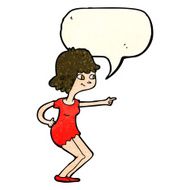 cartoon girl pointing with speech bubble N9