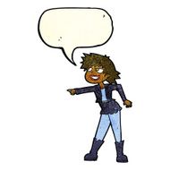 cartoon woman pointing with speech bubble N85
