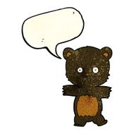 cute cartoon black bear with speech bubble N31