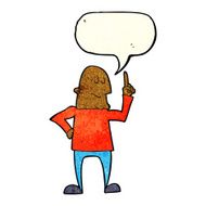 cartoon man pointing finger with speech bubble N2