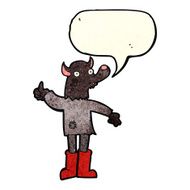 cartoon funny werewolf with speech bubble N5