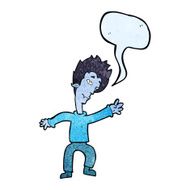 cartoon halloween vampire with speech bubble N7