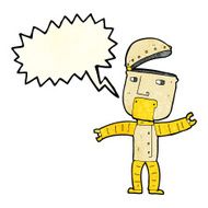 cartoon funny robot with speech bubble N28