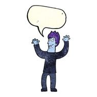 cartoon halloween vampire with speech bubble N8