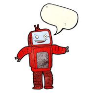 cartoon funny robot with speech bubble N29