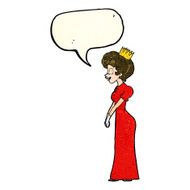 cartoon princess with speech bubble N11