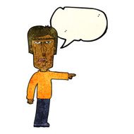 cartoon pointing man with speech bubble N34