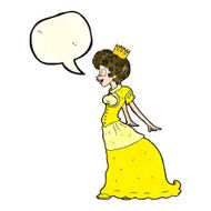 cartoon princess with speech bubble N12
