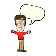 cartoon angry man with speech bubble N33
