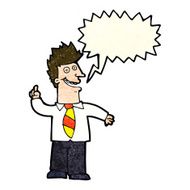cartoon man with good idea speech bubble N7