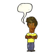 cartoon man with folded arms speech bubble N11