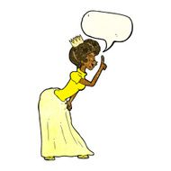 cartoon princess with speech bubble N16
