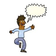 cartoon happy man with speech bubble N179