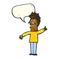 cartoon happy man with speech bubble N180
