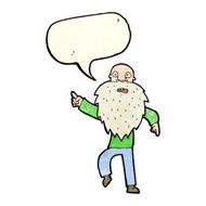 cartoon stressed old man with speech bubble N6