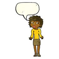 cartoon woman shrugging shoulders with speech bubble N197
