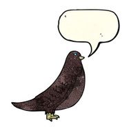 cartoon bird with speech bubble N118