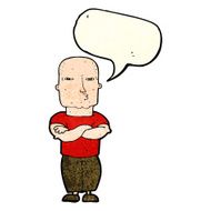cartoon tough guy with speech bubble N3