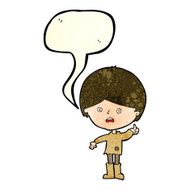 cartoon unhappy boy with speech bubble N23