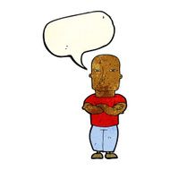 cartoon tough guy with speech bubble N4
