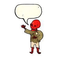 cartoon skeleton waving with speech bubble N3