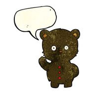 cartoon black bear cub with speech bubble N29
