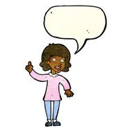 cartoon woman with idea speech bubble N98