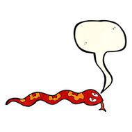 cartoon hissing snake with speech bubble N13