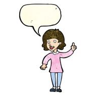 cartoon woman with idea speech bubble N99