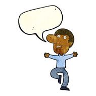 cartoon happy man with speech bubble N183